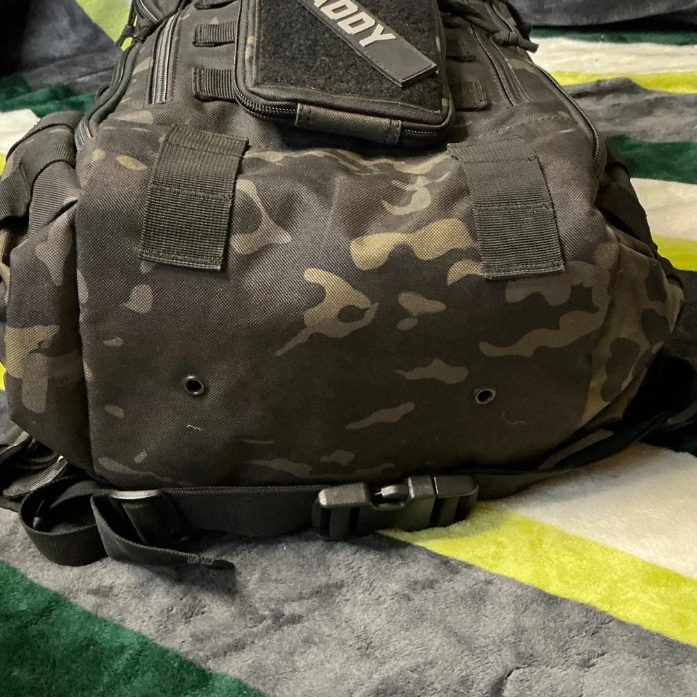 Daddy Tactical Black Camo Backpack - Durable Men's Bag NWT - Picture 8 of 16